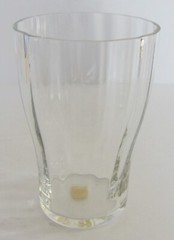 VINTAGE~DAUM~NANCY, FRANCE~SIGNED PANELED CLEAR GLASS TUMBLER~4 5/8″ TALL~XLNT