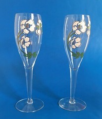 Pair of Vintage Perrier-Joulet Flute Champagne Glasses