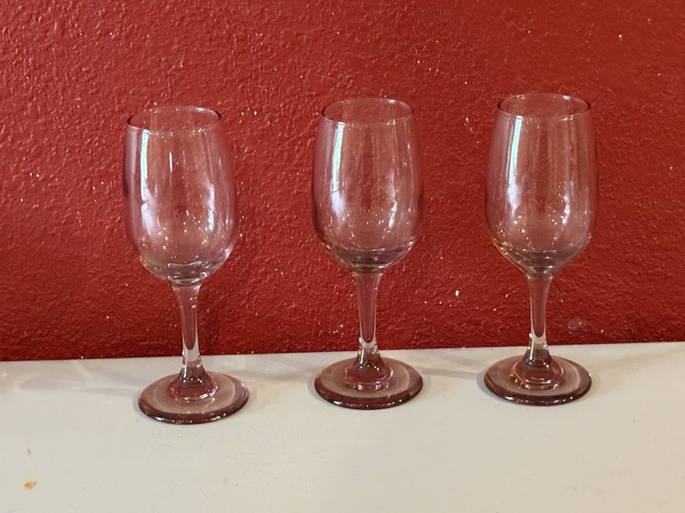 RETIRED Wine/Water Goblet Premiere PLUM LIBBEY GLASS COMPANY (3)