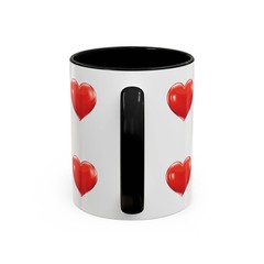 Valentine «Be Mine» Accent Coffee Mug — Heart & Kisses (11/15 oz)