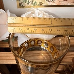 Set of 4 Culver Ltd. Antigua Old Fashioned Bar Glasses Trimmed In 22kt Gold