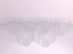 6x iittala Kastehelmi Oiva Toikka Clear Glass Tumbler Glasses 8 Oz
