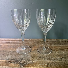 Vintage Lenox Clarity Crystal Wine Glasses – Set Of 2 – 7.25″