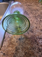 Set Of 6 Vintage Cut Crystal Roemer Wine Glasses W/ Green Ribbed Basket Base…