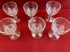 Anchor Hocking Manhattan Wine Cocktail Glasses Clear Set Of 7 Art Deco 2oz