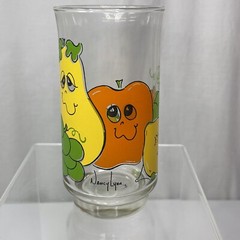 Nancy Lynn Smiling Fruit Face Glass Replacement 1970’s Tumbler 6 in Tall Vintage