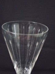 Tiffin Gray Cut Darts Water Glass Goblets Elegance for Fine Arts Set of 4