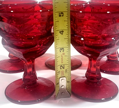 Fostoria Argus Ruby Red Tall Sherbet Champagne Glasses 5 1/8″ Set of 5