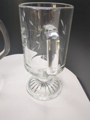 Vintage Princess House Heritage Etched Irish Coffee Mugs – Set of 4 – 5 5/8″ h