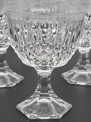 4 Fostoria Tall Crystal Sherbet Dessert Dish Cups Stratton Pattern 5 3/8″ MINT