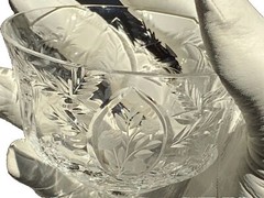 Vtg Cut Crystal Champagne Coupe Sherbet 5 Glasses Stemware Possibly Pairpoint?