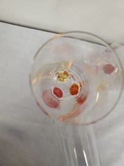 France Crystal Tumblers (5) Colored Projection Kaleidoscope Base 6 3/4″