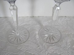 Godinger Edinburgh Cobalt Blue Cut To Clear Wine Hock Glass-Set of 2