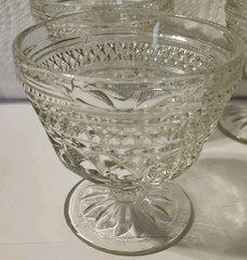 Six ⚓️ Hocking Clear Glass Wexford 3 5/8th» Tall Sherbet / Champagne Dishes