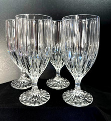 Mikasa Park Lane Lead Crystal Wine or Iced Beverage Glasses ~ 6 3/8 x 3″