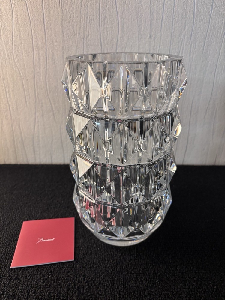 Baccarat Louxor Clear Crystal Vase, Height 23 cm