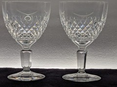 Set of Two Unbranded Crystal Glasses EUC 5 5/8 inches tall