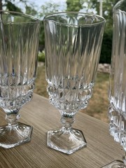 Vintage Fostoria Heritage Clear Crystal Iced Tea Goblets Water Glasses-Set of 4