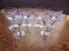 Cut Etched Blown 3 Oz Fancy Stem – Set of 6 Glasses