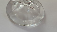 Large Bohemian Ruby Cut to Clear Crystal Goblet Candle Holder 12″ Czech