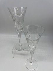 Waterford Peace Millennium Crystal Champagne Flutes Set Of 2 READ One Exc Cond