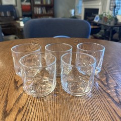 Libbey Glass Tumblers Wavy Textured Pattern Rocks Whiskey Glasses Set Of 5
