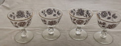 Libbey French Farmhouse Rose Boquet Sherbet/Champagne Glass Set of 4