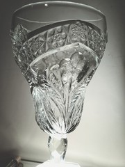 Antique EAPG Indiana Glass Gaelic Water Goblet Clear Chloris Pattern Circa 1908