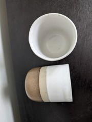 Bennington Potters VT Tri-Color Stoneware Tumblers Set of 2 Mid Century