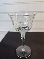Vintage Rock Sharpe Crystal Sherbet Champagne Glasses – Set 6 – Etched – 1930s