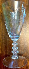 VTG Crystal Etched Set 4 Wheat Pattern Maryland Goblet Stem 3139 Cambridge Wine