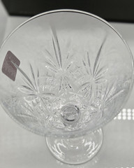 Set of 4 RCR Cristalleria Italiana Cut Crystal Melodia Wine Goblets / Glasses