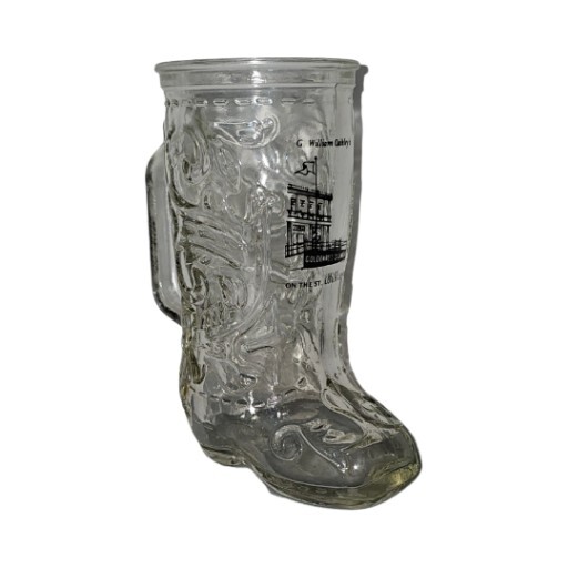 Vintage Cowboy Boot Stein Mug G William Oakley St Louis Levee Western Barware