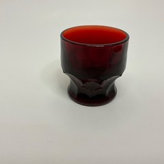 VTG ANCHOR HOCKING 5 OZ. HONEYCOMB GEORGIAN FLAT TUMBLER RUBY RED GLASS 3”H