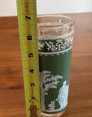 Wedgewood Jasperware Jeanette Glass Hellenic Green Greek Highball Glass 6.5” MCM