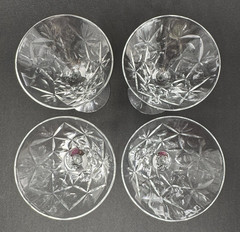 Tiffin Keats Crystal Martini Glasses ~ Set of 4