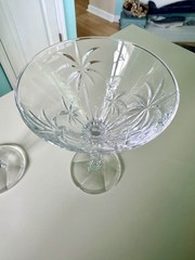 Godinger Shannon Art South Beach Palm Crystal Martini Glasses set of 2