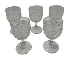L.G.Wright Tiny Hobnail 2oz Sherry Cordial Glasses (5) 3.5 in tall