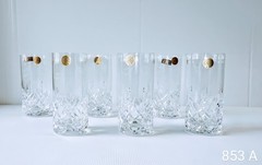 Set 6 Bohemian Handmade Crystal Czechoslovakia High-Ball Glasses 11.8 Fl Oz