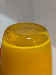 5 ) MCM Vintage Art Deco Drinking Orange/Yellow Acrylic Glasses /Tumblers 6”