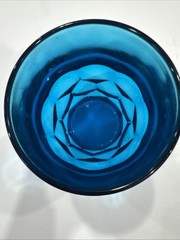 Viking glass Georgian tumbler in the bluenique color MCM Brutalism