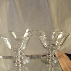 Imperial Candlewick Sorbet Champagne Glasses Set of 4 Flawless Elegant Vintage