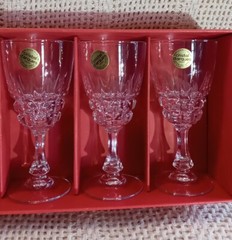 Vtg.Cristal D’Arques Durand Set Of 6 Pompadour Glasses 17 Cl, 24%Lead Crystal OB