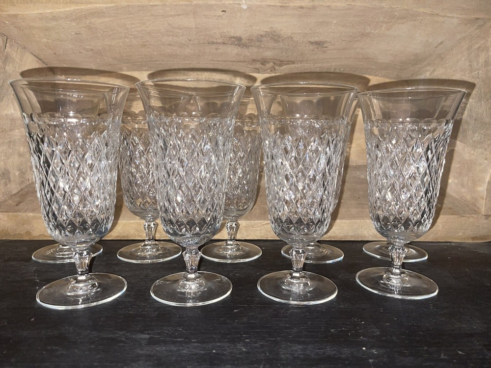 Mikasa Crystal Vanderbilt Pattern 6 3/4” Iced Teas (9)