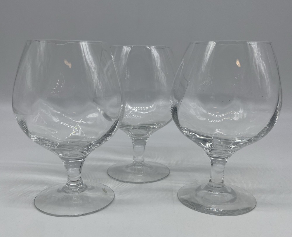 Kosta Boda Bertil Vallien Optic Swirl Chateau Cognac Glass Blown Set Of 3 Vtg