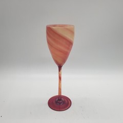 Signed 1985 Steven Maslach Burgundy Earth Tone Swirl Pattern Marble Art Glass
