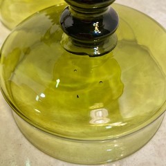 MCM Colony Glass “Richmond Green” 4 Champagne/Sherbet Glasses Hand-Blown Italy