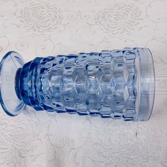Colony Whitehall Cubist (5) Light Blue Iced Tea Glasses Straight Rim Footed GUC