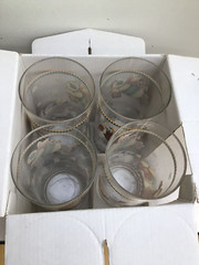 NIB Set of 4 DEBBIE MUMM SHOW ANGEL VILLAGE HIGHBALL GLASSES 6”