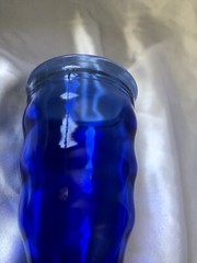 1 L.E. Smith Co. Cobalt Blue Mt. Pleasant Footed Glass Tumbler/Vase Glass Ware